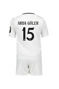 Fotbalové Dres Real Madrid Arda Guler #15 Dětské Domácí Oblečení 2024-25 Krátký Rukáv (+ trenýrky)